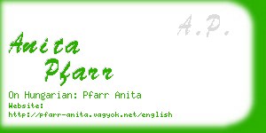 anita pfarr business card